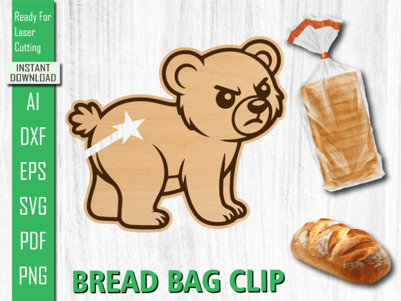Angry Animal Bread Clip Dog Laser Cut