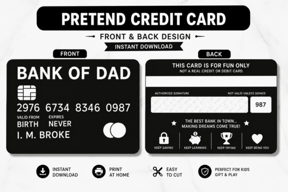 Bank of Dad Funny Credit Card: A Playful Embroidery Design for Light-Hearted Projects