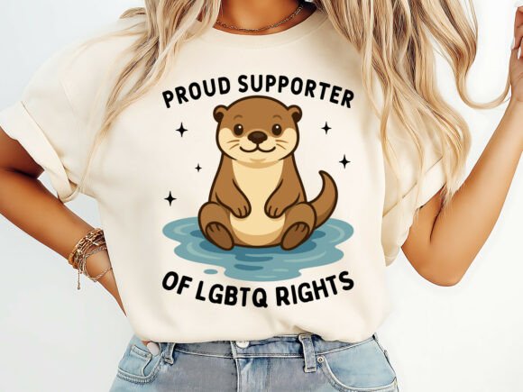 Cute Otter LGBTQ Pride Support T-Shirt