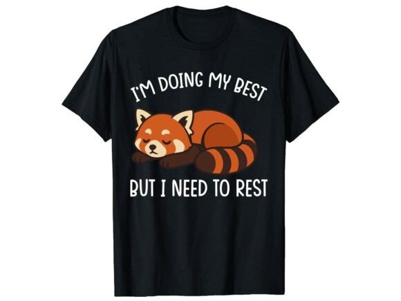 Cute Red Panda Resting Funny T-Shirt