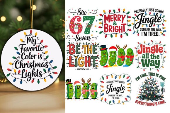 Funny Christmas Lights SVG Bundle Review for Real Embroidery Projects