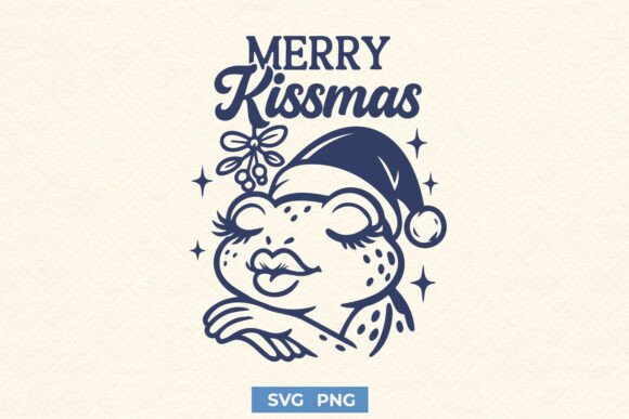 Merry Kissmas SVG PNG Funny Frog Xmas