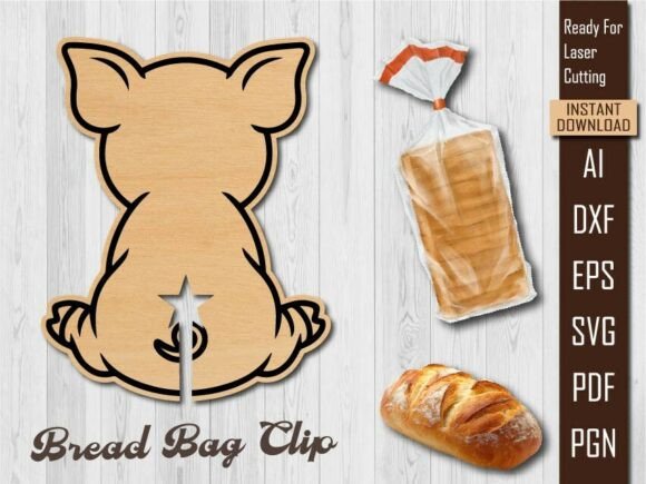 Pig Laser Cut, Pig Animal Bread Clip SVG