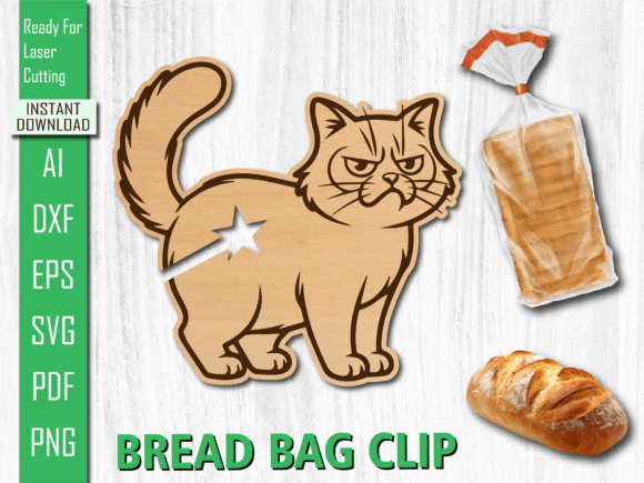 Reviewing the Laser Cut Angry Cat, Cat Bread Clip DXF