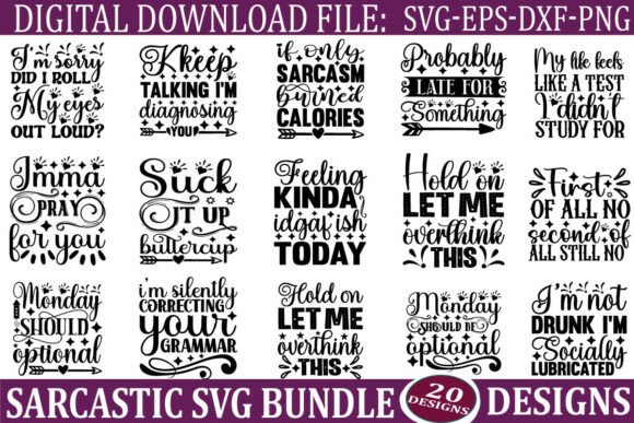 Sarcastic SVG Bundle: Funny Quotes for Real Embroidery Projects